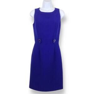 TAHARI ASL Royal Blue Sleeveless Classic Sheath Dress size 2